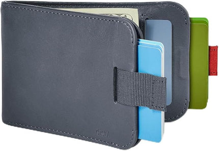 Distil Union Wally Bifold 5.0 RFID Wallet - No ID Window - Slim Bifold Wallet for Men with Money Clip, Premium Leather – Minimalist RFID Card Holder - Holds 14 Cards & 30 Bills - Navy