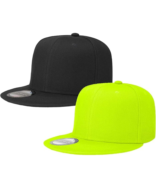 Classic Snapback Hat Cap Hip Hop Style Flat Bill Blank Solid Color Adjustable Size