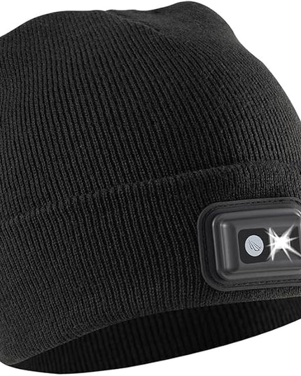 POWERCAP LED Hat Light 150 Lumens Rechargeable Fleece Beanie with Bright Built-in Headlamp Waterproof LED Warm One Size Cap