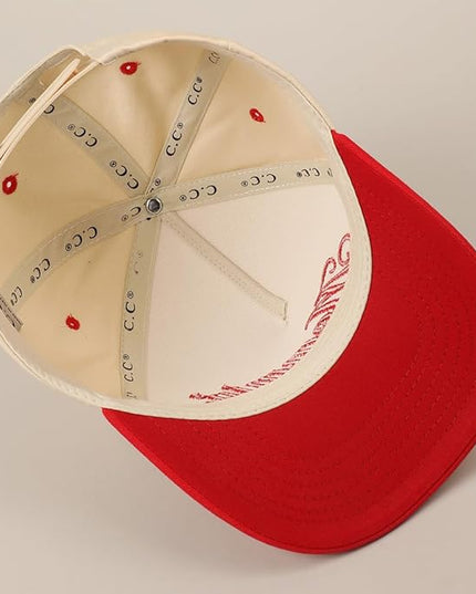 MIRMARU Two-Tone Vintage Canvas Trucker Hats for Men & Women, Adjustable Size Baseball Caps with Trendy Embroidered Design