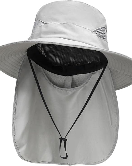 NPJY Sun Fishing Hats with Neck Flap for Men Women UV Sun Protection Bucket Hat