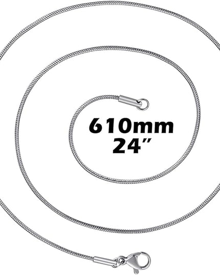 12 Pack Necklace Chains 24 Inches Stainless Steel Snake Chain Necklace with Lobster Clasps for DIY Jewelry Making, 1.2 mm
