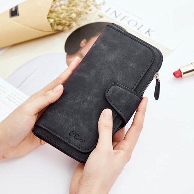 CLUCI Wallet For Women PU Leather RFID Blocking Womens Wallet Bifold Card Holder with ID Window Gifts for Women Birthday | RFID Blocking, Designer, Trifold, Card Holder, ID Window