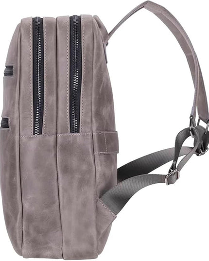 Osceola Genuine Leather Laptop Backpack for Men & Women, Handmade Leather Backpack Fits 16 Inch Laptop (Grey)