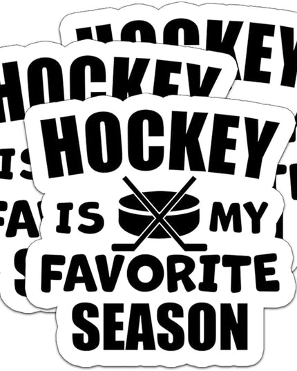 (3PCS) Hockey Stickers – Hockey is My Favorite Season Waterproof Vinyl Decals for Laptop, Water Bottle, Tumbler, Phone, Scrapbook, Hockey Gifts for Teen Girls, Boys, Players & Fans, 3" x 3"