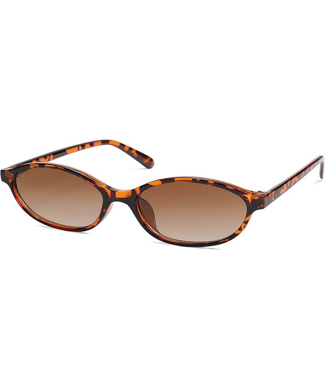 Retro Oval Cat Eye Sunglasses for Women Y2k Trendy Narrow Sunnies Designer Sun Glasses AR82253