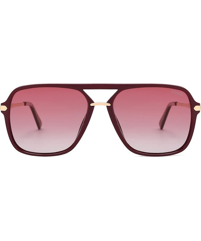 SOJOS Sunglasses for Women & Men, Square, Retro, Polarized Lens, Trendy Aviator, 90s Shades