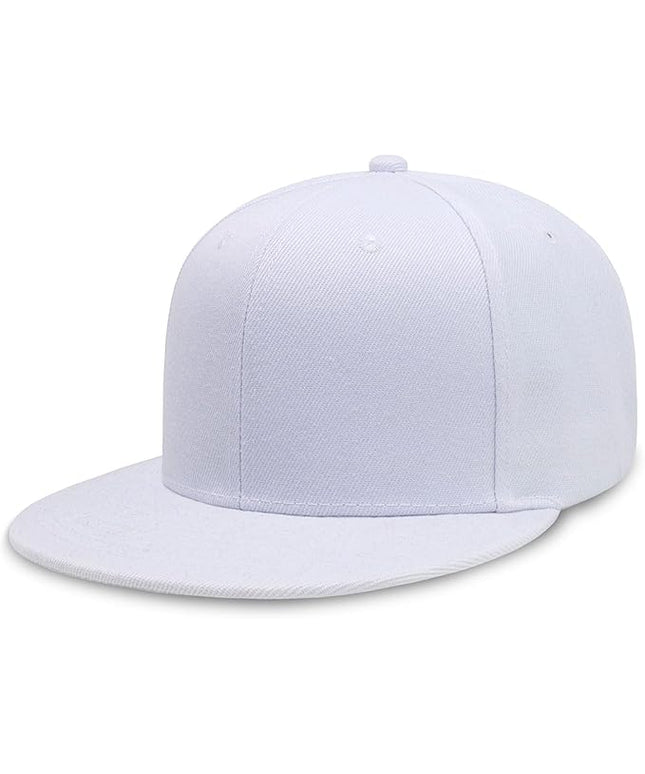 CHOK.LIDS Flat Bill Visor Classic Snapback Hat Blank Adjustable Brim High Top End Trendy Color Style Plain Tone Baseball Cap