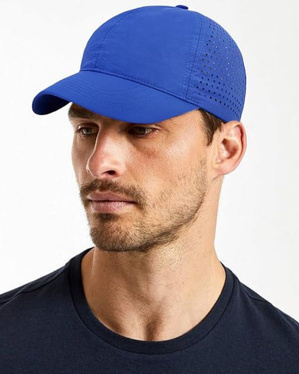 Xinveen Quick Dry Baseball Cap Curved Brim Snapback Hat Laser Cut Mesh Ball Cap Golf Ball Cap for Men Women