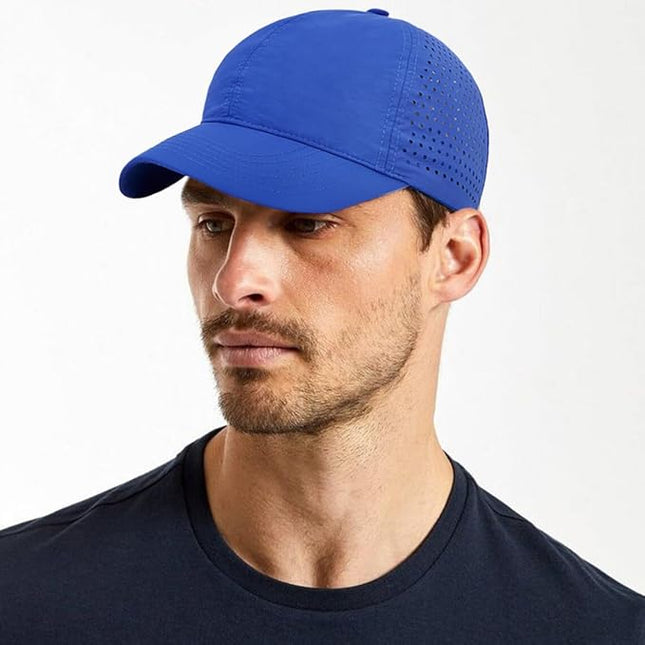 Xinveen Quick Dry Baseball Cap Curved Brim Snapback Hat Laser Cut Mesh Ball Cap Golf Ball Cap for Men Women