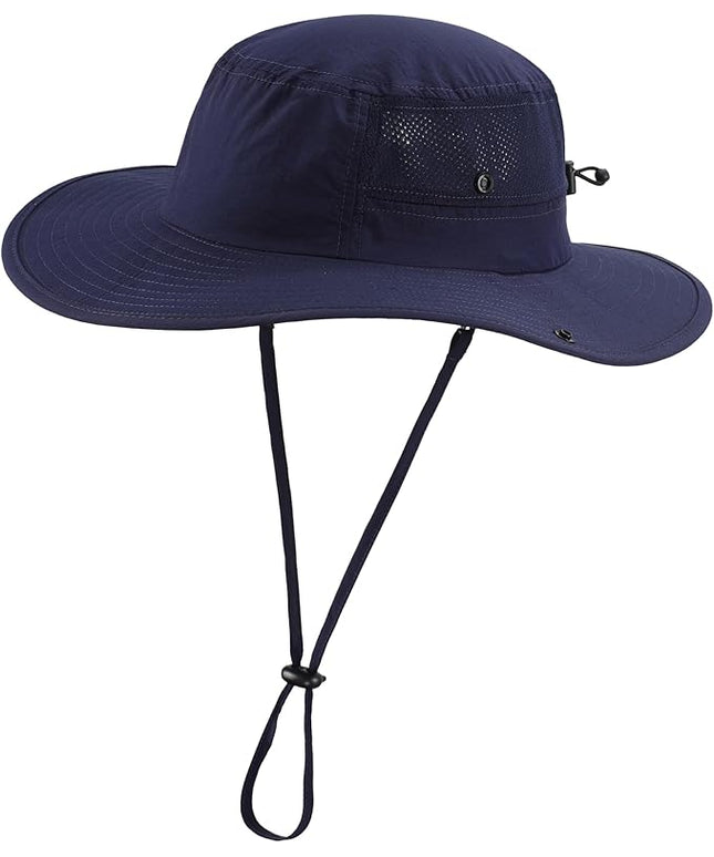 Home Prefer UPF50+ Mens Sun Hat Wide Brim Womens UV Protection Beach Bucket Hat for Fishing Hiking Snap Up Cowboy Hat