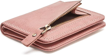 TFKGS Slim Wallet for Women RFID Wallet Women Small Wallets Woman Thin Credit Card Holder RFID Blocking Bifold Compact Pocket Ladies Leather Pink Mini Purse