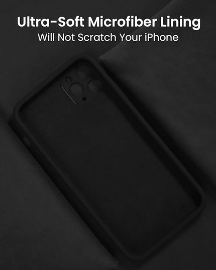 FireNova Designed for iPhone 14 Pro Max Case, Silicone Upgraded [Camera Protection] Case with [2 Screen Protectors], Soft Anti-Scratch Microfiber Lining Inside, 6.7 inch, Black