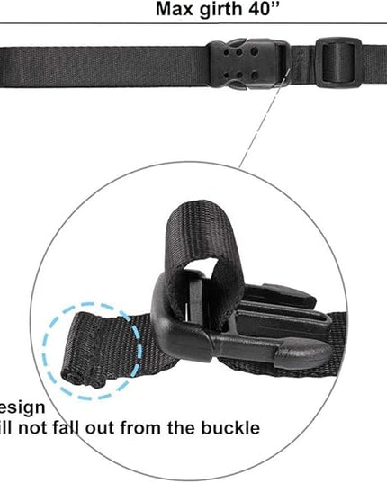 Ayaport Utility Straps with Buckle 40" Quick-Release Adjustable Nylon Straps Black 4 Pack