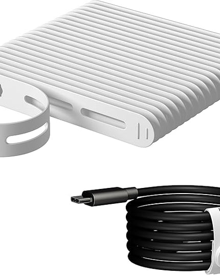 20Pcs Nearockle Reusable Cable Ties, Adjustable Silicone Cord Organizer Small Zip Ties for Charging Cords Earphone Computer Wire, Office Desk Cable Management Travel Accessories(White)