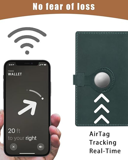 Jack&Chris Genuine Leather Passport Holder For Travel, RFID Blocking Handmade Passport Holder with Card Case Organized & Safe, Quality Travel Essentials for Women and Men for Gifting, Blue