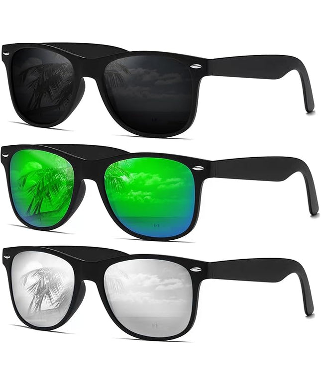 DEMIKOS Sunglasses Men Polarized Sunglasses for Mens Womens Retro Mirror Lens for Driving Fishing UV Protection