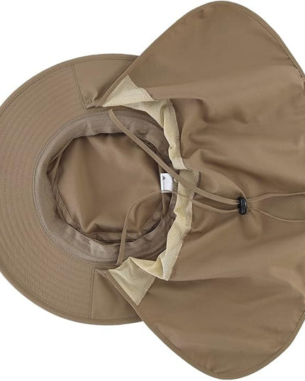 Home Prefer UPF50 Mens Sun Hat with Neck Flap Quick Dry UV Protection Cap Womens Wide Brim Fishing Hat Neck Flap Beach Garden