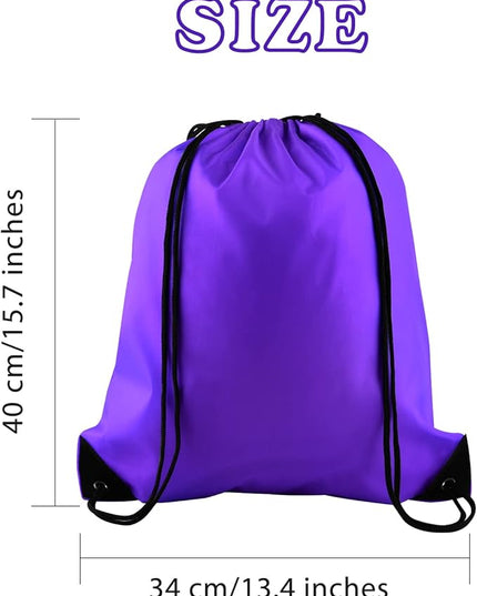 KUUQA 60Pcs Purple Drawstring Backpack Bag Bulk Drawstring Bags String Bags Storage Bags Gym Backpack for Sport Gym Traveling