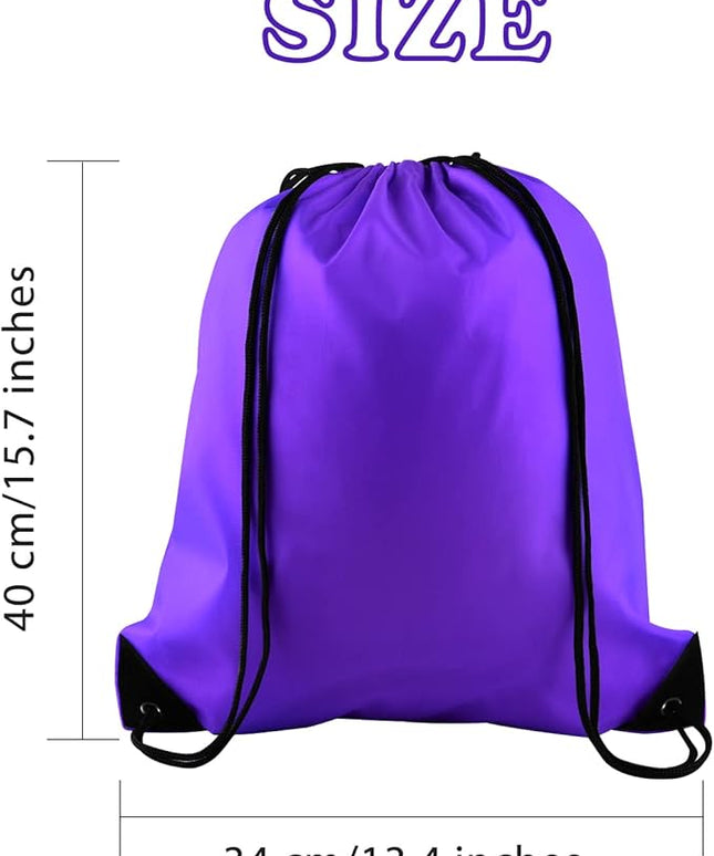 KUUQA 60Pcs Purple Drawstring Backpack Bag Bulk Drawstring Bags String Bags Storage Bags Gym Backpack for Sport Gym Traveling