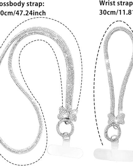 2Pcs Phone Crossbody Lanyard and Wrist Strap, Universal Cell Phone Lanyard Strap with 2Tether Tab