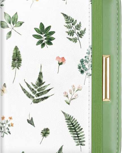 Passport Holder Cover Travel RFID Blocking Passport Cover Rose Gold Cute Flowers Passport Wallet with Elastic Band for Women
