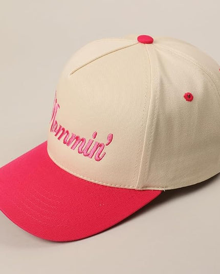 MIRMARU Two-Tone Vintage Canvas Trucker Hats for Men & Women, Adjustable Size Baseball Caps with Trendy Embroidered Design