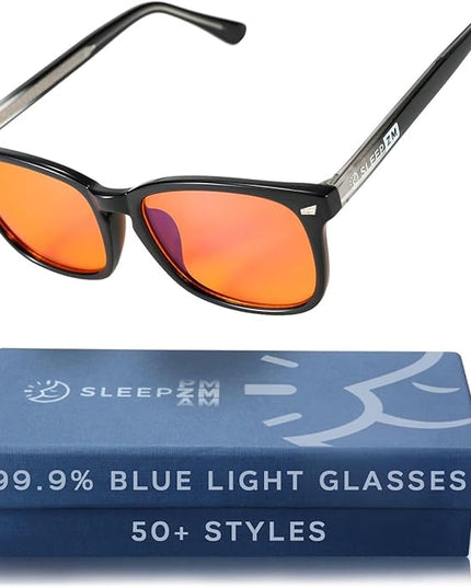 100% Blue Light Blocking Glasses - Women + Men - Better Sleep - Anti Eye Strain Protection - Computer Screens Gaming