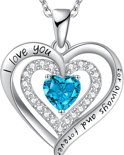 REDBEE Necklaces for Women Birthstone Heart Necklace Jewelry for Wife Girlfriend Woman Necklace