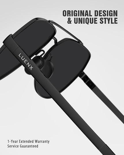 LUENX Aviator Sunglasses for Men Women Polarized New Shades Large Metal Frame - UV 400 Protection