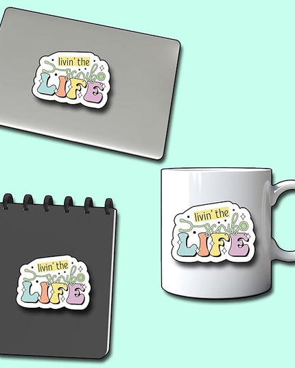 (3Pcs) Livin' The Scrub Life Sticker Nurse Sticker Decorate Books Laptop Phone Water Bottles Kindles Stickers Tumbler Waterproof Vinyl Decorate Sticker 3" Inch