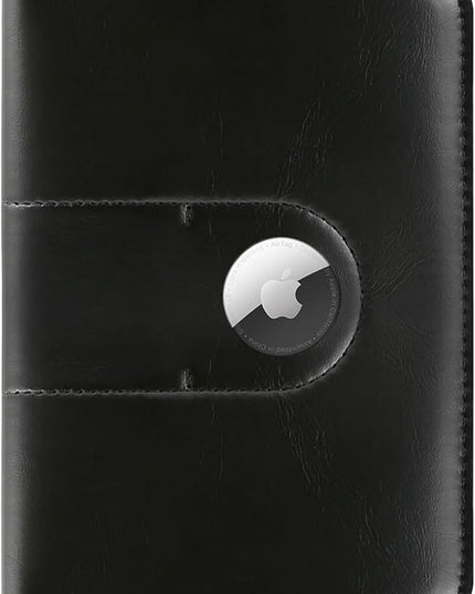 Passport Holder with AirTag Slot - Unisex Slim Travel Wallet, Passport Cover Card Organizer for Trips (Black)