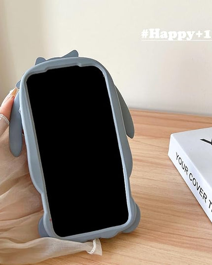 Case for iPhone 13 Pro,3D Kawaii Phone Cases Funny Cute Cartoon Grey Donkey Soft Silicone Gel Drop Protection Case Women Girls for iPhone 13 Pro