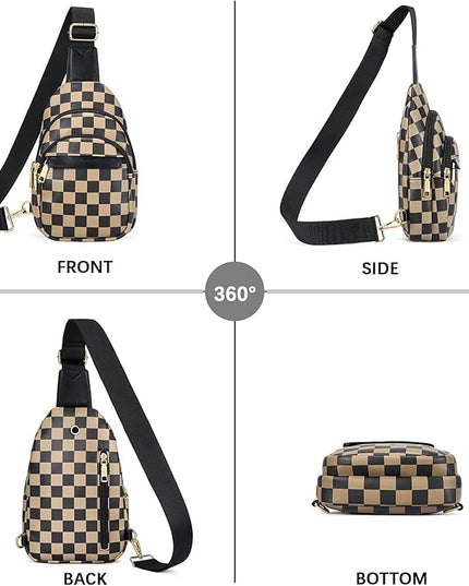 BOSTANTEN Small Sling Bag for Women Leather Crossbody Bags Fanny Pack Chest Bag for Travel