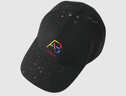 AB ALOSUNY Men Adjustable Baseball Cap with Curved Breathable Quick-Drying Laser-Cut Mesh Back Closure Hat