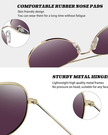 Joopin Polarized Metal Aviation Sunglasses Men, Classic Military Sun Glasses Women, Rectangle Shades UV400 Protection Costume