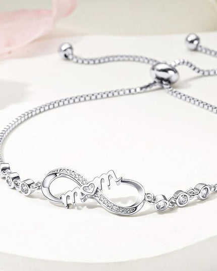 Desimtion Gifts for Women Mom, Infinity Love Bracelets for Women, Valentines Day Birthday Jewelry Gifts for Her Girls Girlfriend Mom Wife from Daughter Son