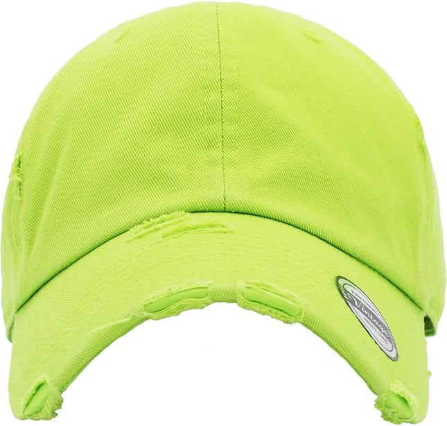 KBETHOS Vintage Washed Distressed Cotton Dad Hat Baseball Cap Adjustable Polo Trucker Unisex Style Headwear