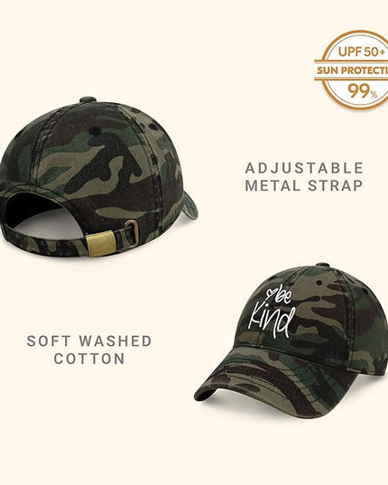 CHOK.LIDS Be Kind Trendy Womens Baseball Cap Unisex Fashion Cotton Polo Style Fun Inspirational Saying Seasonal Headwear
