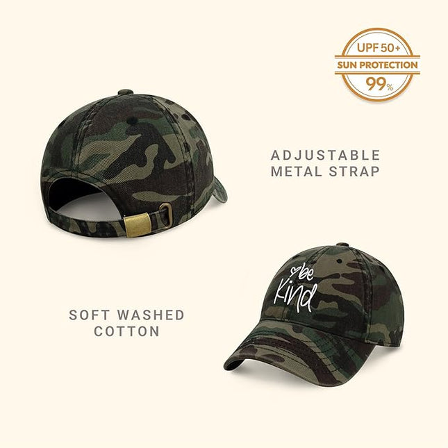 CHOK.LIDS Be Kind Trendy Womens Baseball Cap Unisex Fashion Cotton Polo Style Fun Inspirational Saying Seasonal Headwear