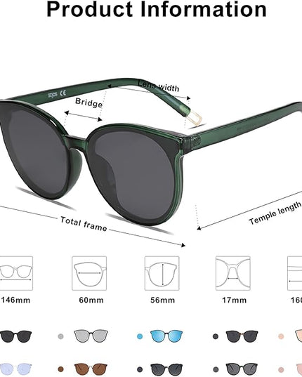 SOJOS Fashion Round Sunglasses for Women Men Oversized Vintage Shades SJ2057