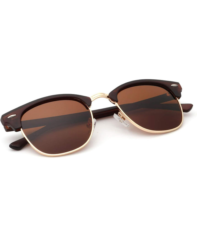 KALIYADI Polarized Sunglasses for Men and Women Semi-Rimless Frame Driving Sun glasses UV Blocking