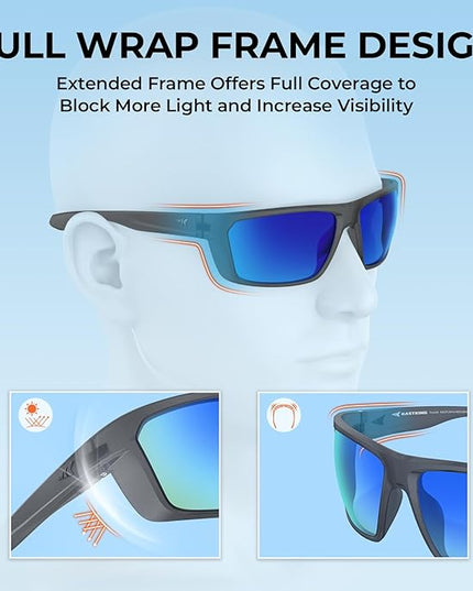 KastKing Huzzah Polarized Sport Sunglasses for Men and Women, Ideal for Driving Fishing Cycling and Running,UV Protection