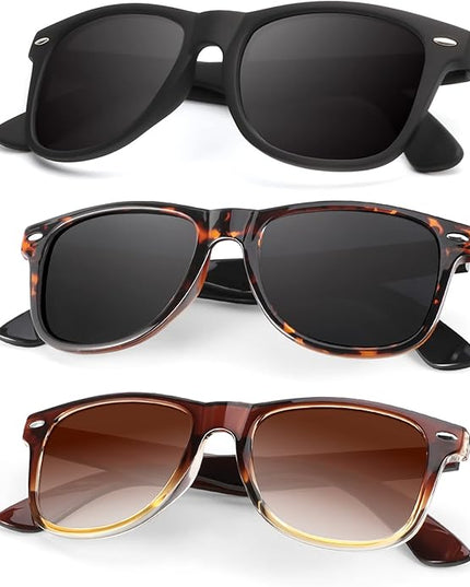KALIYADI Polarized Sunglasses for Men and Women Matte Finish Sun glasses Color Mirror Lens UV Blocking (3 Pack)