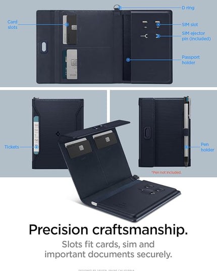 Spigen Life for Passport Card Cover Holder with RFID Blocking Technology Wallet Travel Documents Organizer Protector Accessories, SIM Card Pin Included