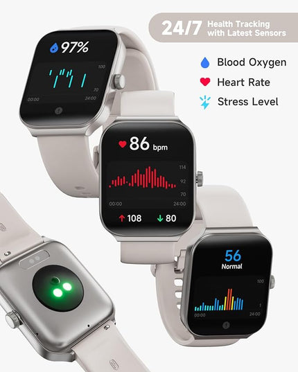TOOBUR Smart Watch for Men Women Alexa Built-in, 1.95" Fitness Tracker with Answer/Make Calls, IP68 Waterproof/Sleep Tracker/Heart Rate/100 Sports, Fitness Watch Compatible iOS Android