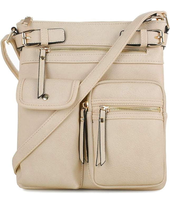 SG SUGU Katie Lightweight Medium Crossbody Bag Shoulder Bag with Multi Pocket for Women