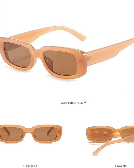KUGUAOK Retro Rectangle Sunglasses Women and Men Vintage Small Square Sun Glasses UV Protection Glasse
