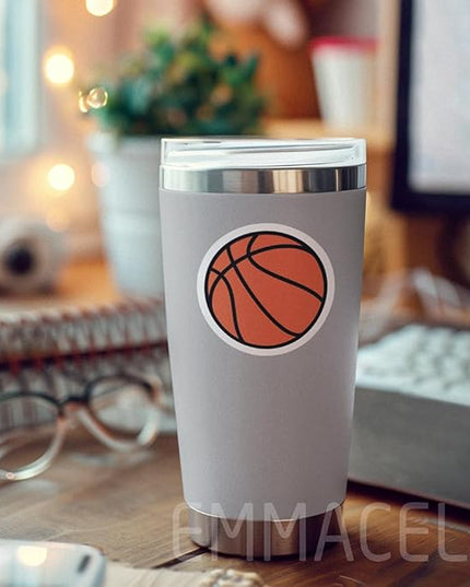 (3PCS) Basketball Stickers – Waterproof Vinyl Decals for Laptops, Water Bottles, Tumblers, Basketball Gift for Player Team and Fan 3" x 3".