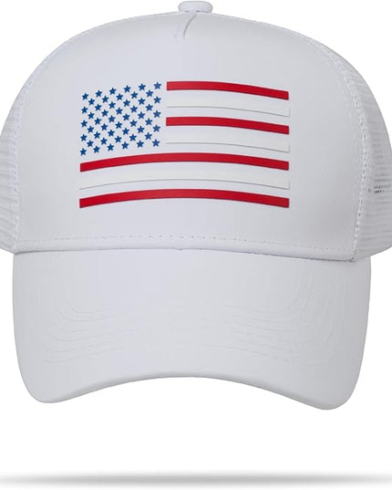 IIN American Flag Mesh Baseball Cap, Patriotic Trucker Hat for Men Women, Quick-Dry Breathable Design, Adjustable Snapback